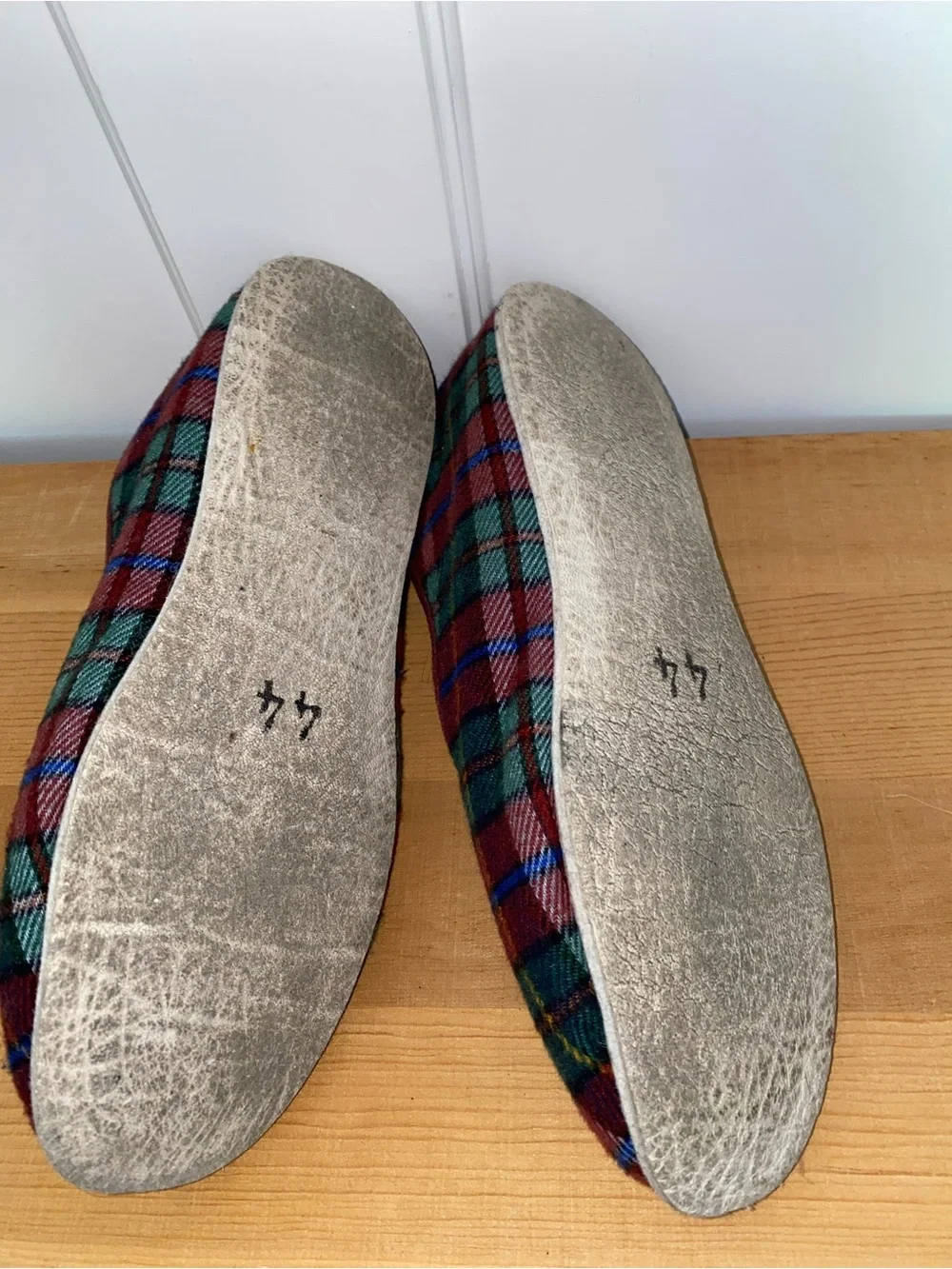 Vintage, French Plaid Slippers